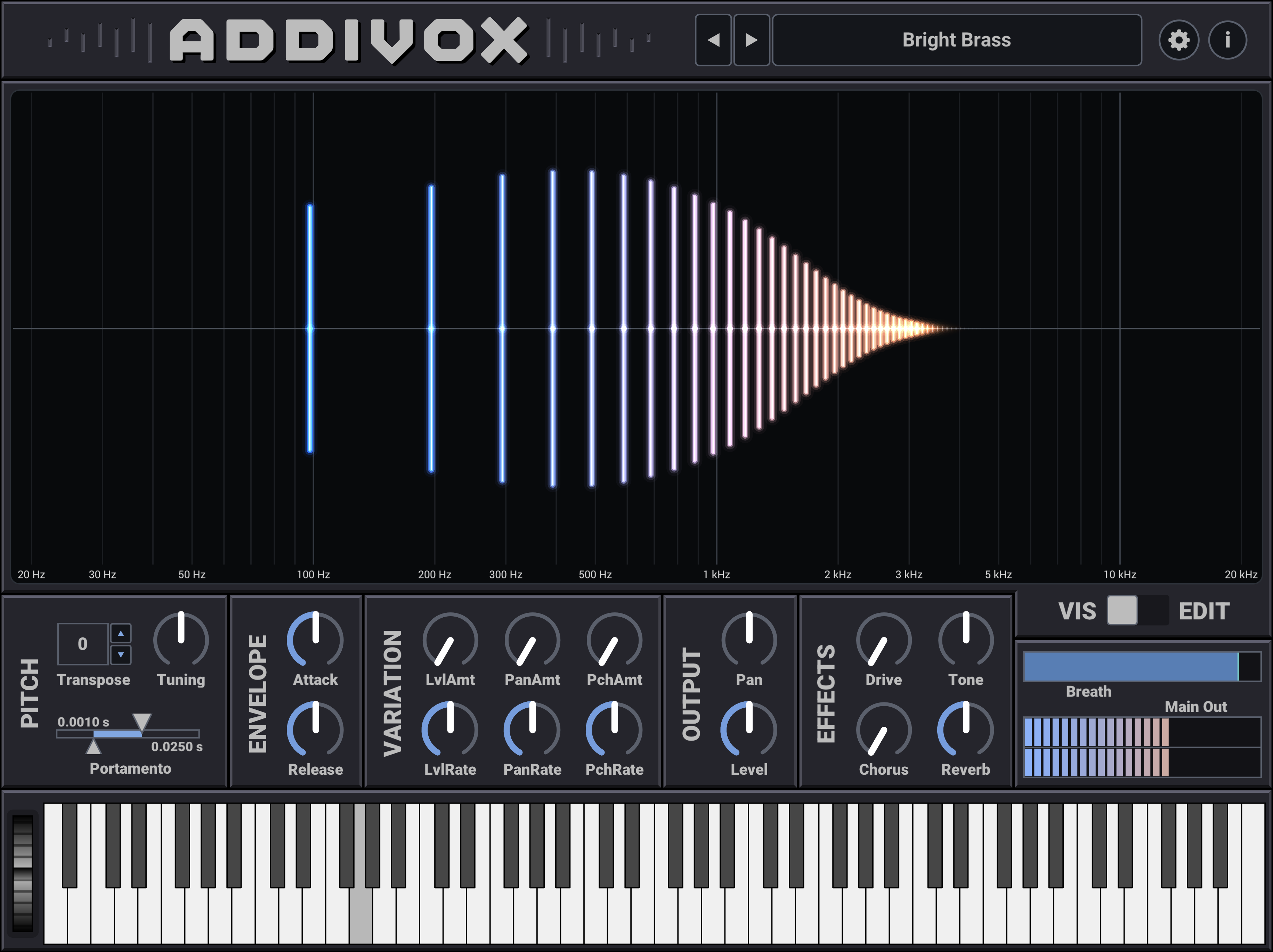 Addivox main UI